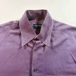 Riscatto Button Down Shirt Mens Medium Purple Cotton Long Sleeve Made in Italy